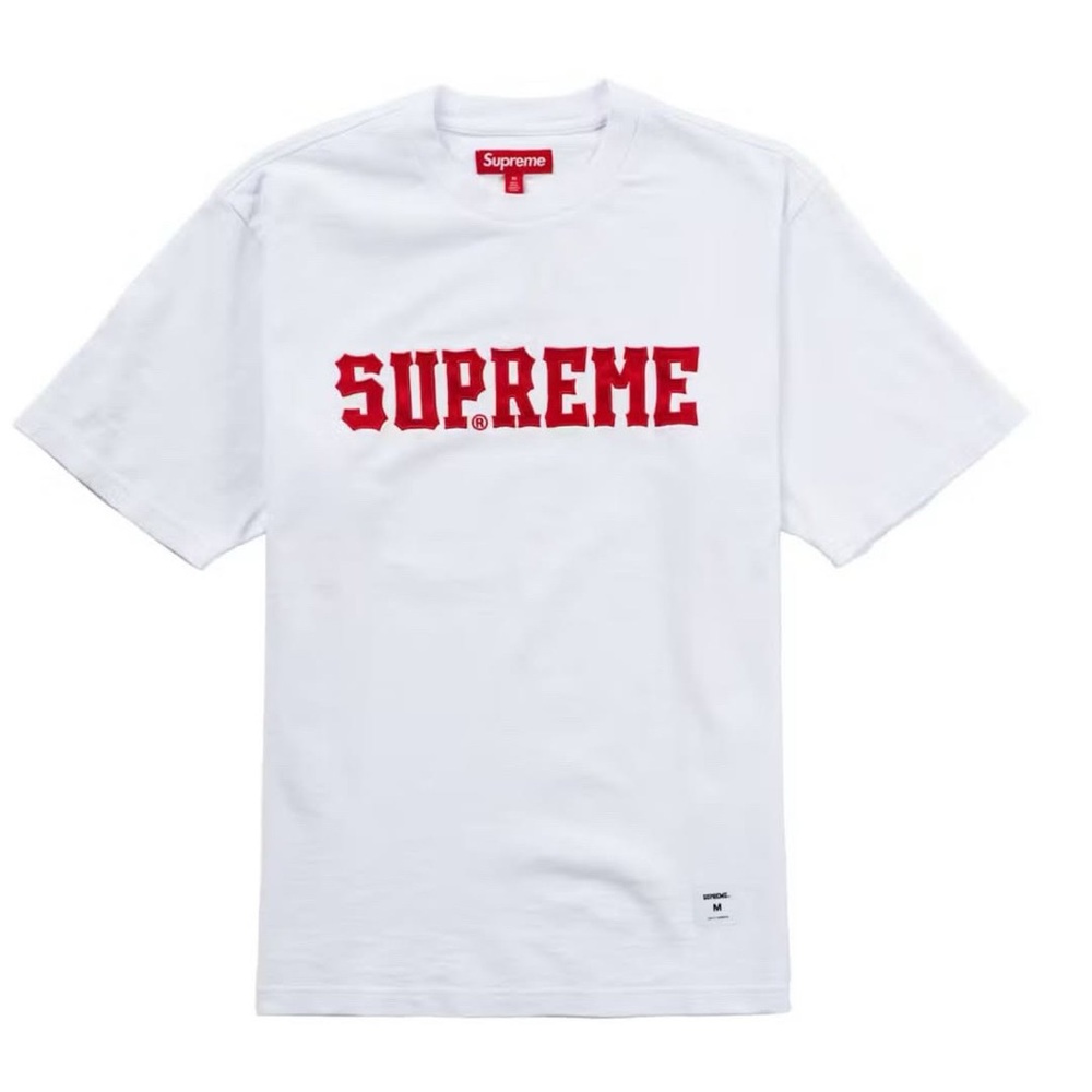 Supreme White T-Shirt with Red Logo